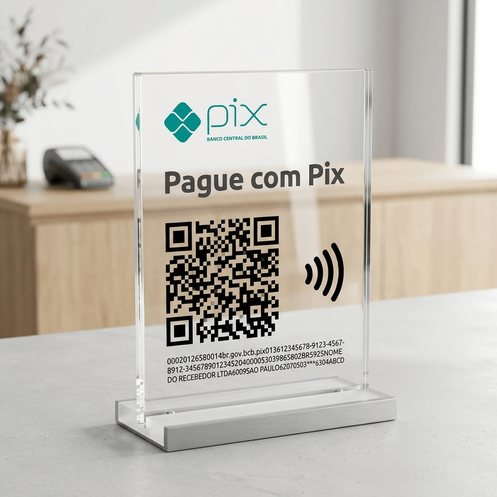 Placa NFC Pix Balcão